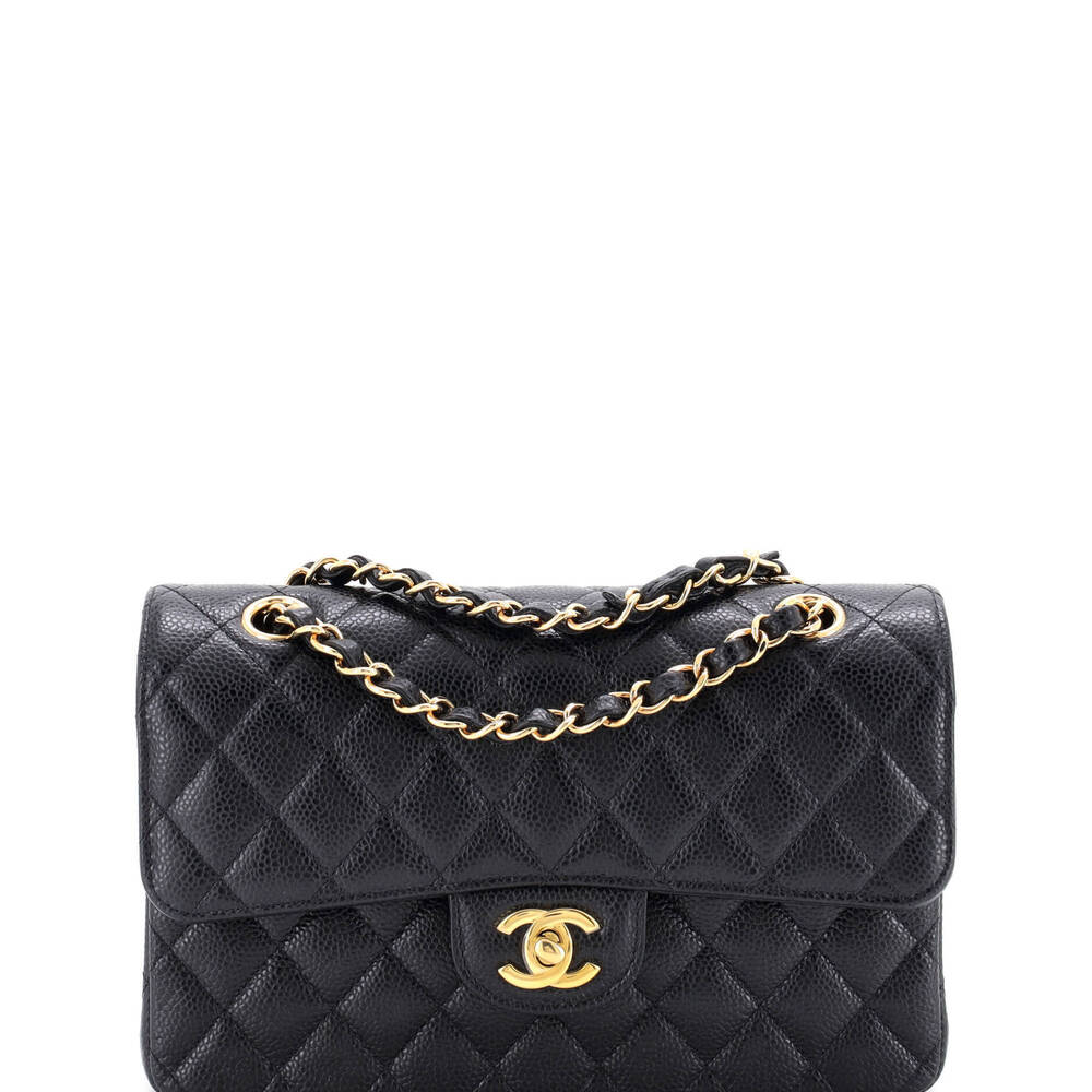 Chanel Small Classic Double Flap Bag Quilted Caviar
